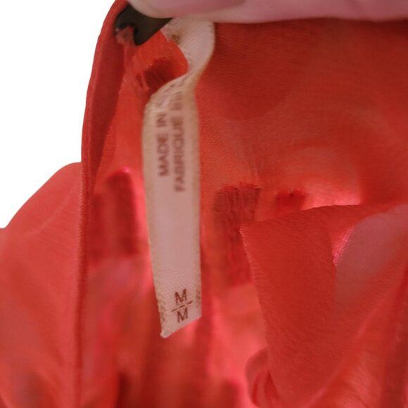FREE PEOPLE Sheer Orange‎ Beaded Racerback Tank Top M Summer Beach - Picture 5 of 8